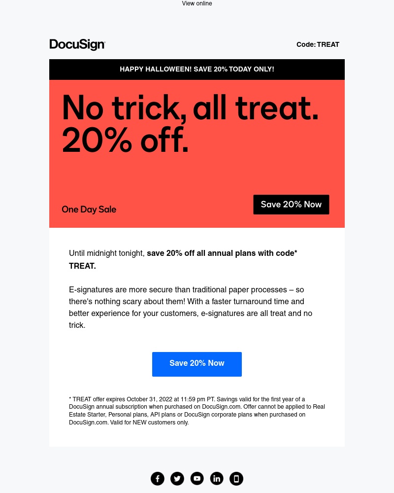 Docusign - Boo: Save 20% on DocuSign annual plans