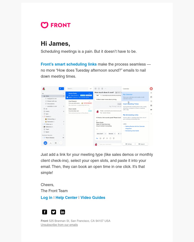 Front - Book meetings in one click
