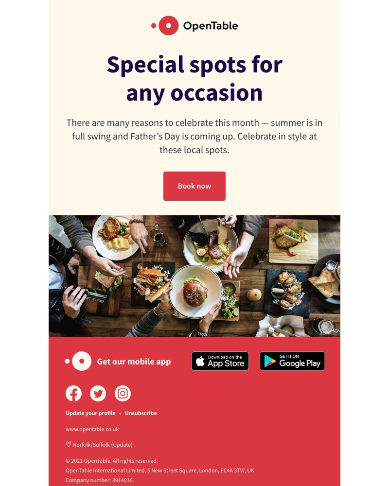 OpenTable - Book something special for Dad