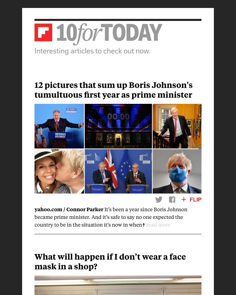 Flipboard - Boris Johnson's tumultuous first year as PM