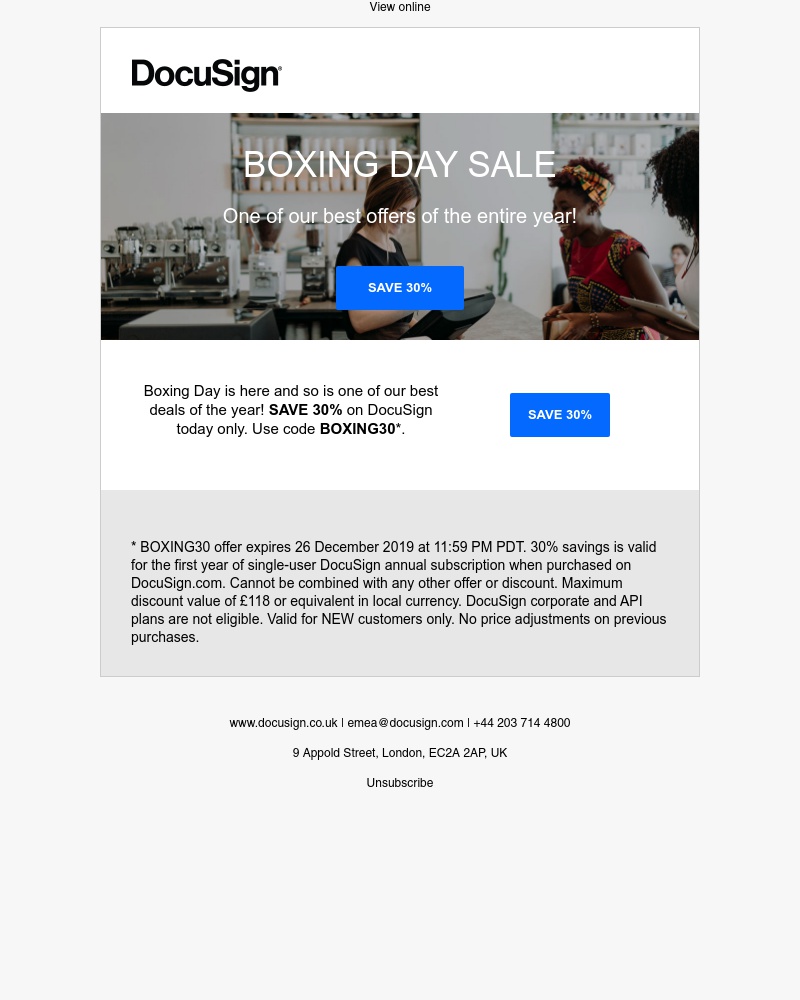 DocuSign - BOXING DAY SALE | SAVE 30%