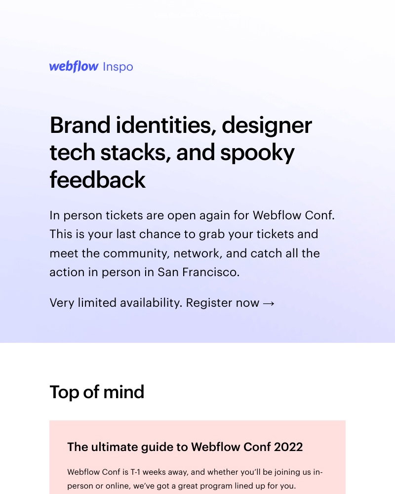 Webflow - Brand identities, designer tech stacks, and spooky feedback 👻
