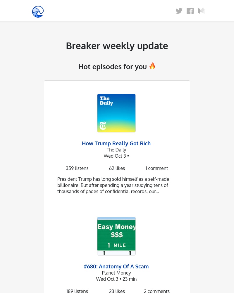 Breaker - Breaker weekly update