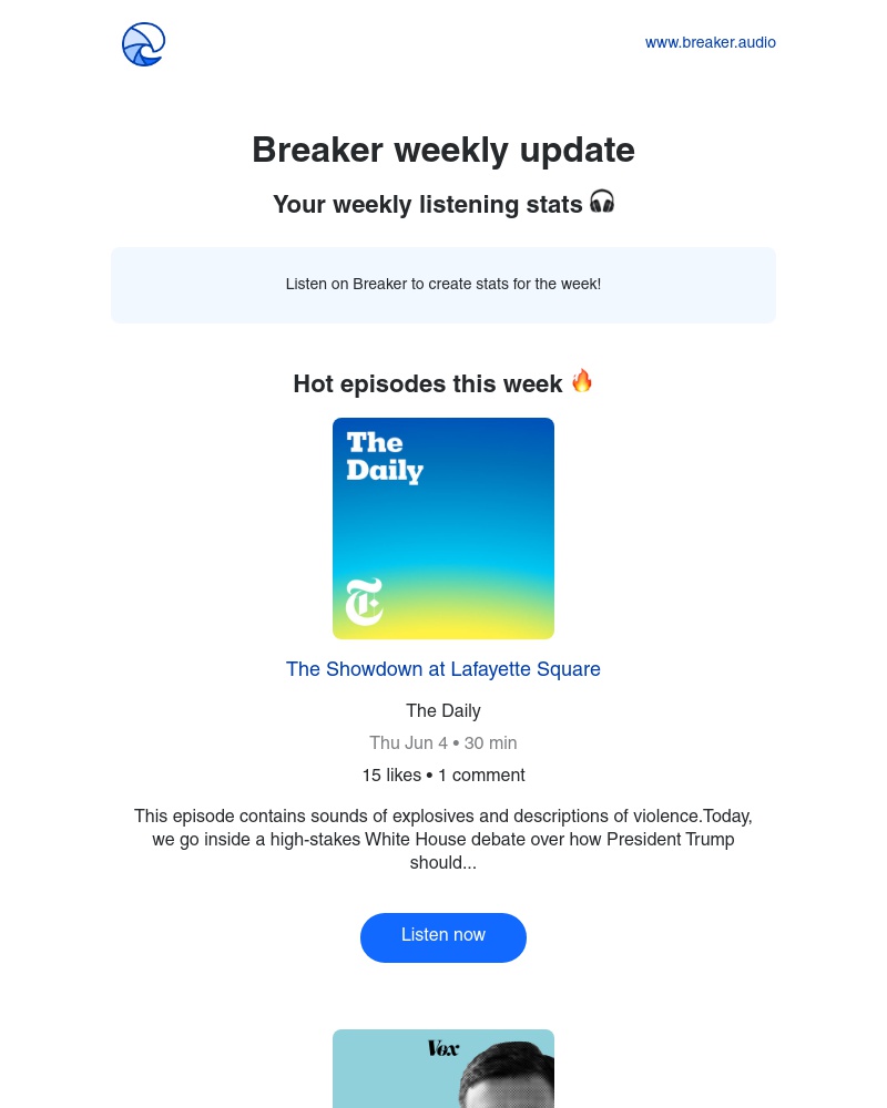 Breaker - Breaker weekly update