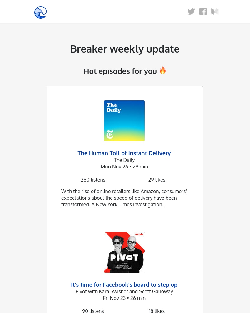 Breaker - Breaker weekly update