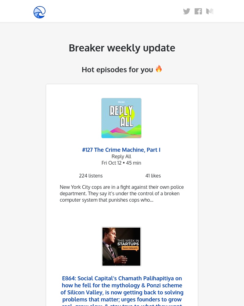 Breaker - Breaker weekly update