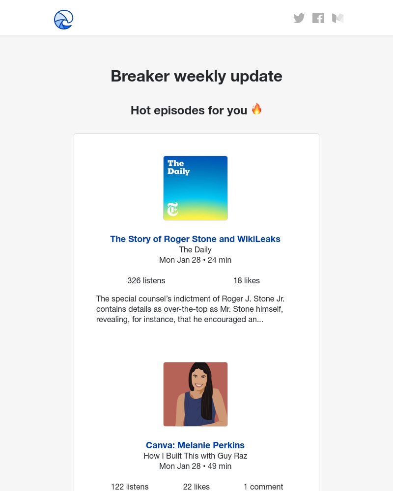 Breaker - Breaker weekly update