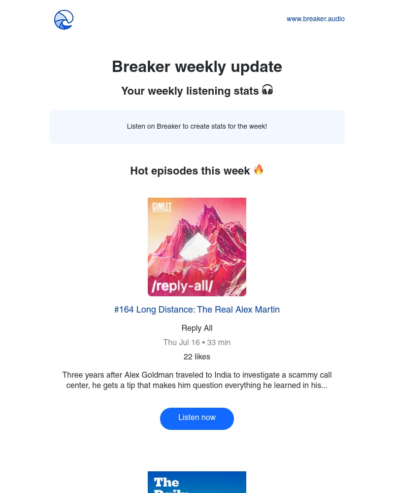 Breaker - Breaker weekly update