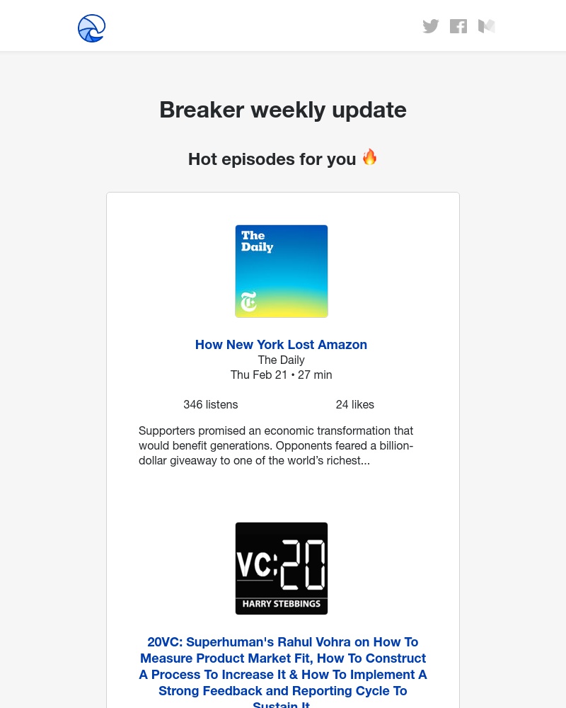 Breaker - Breaker weekly update