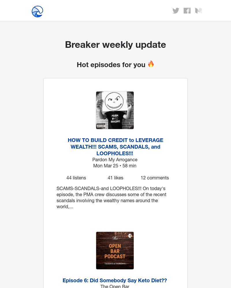 Breaker - Breaker weekly update