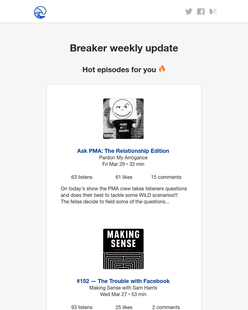 Breaker - Breaker weekly update