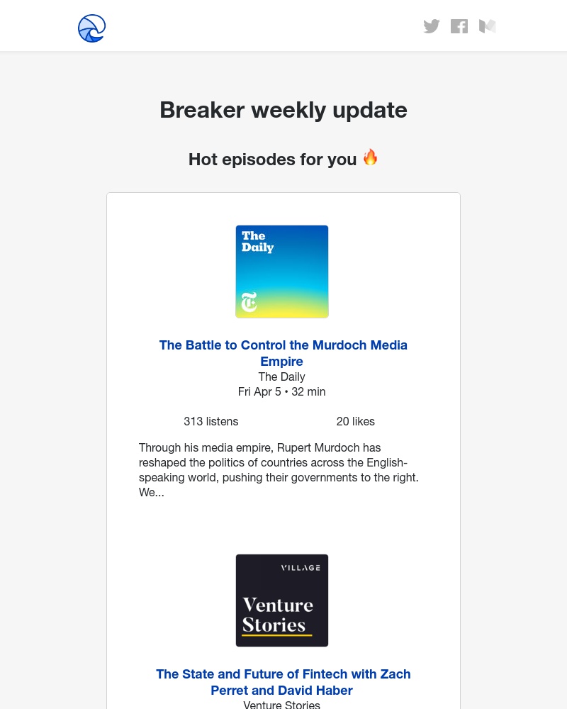 Breaker - Breaker weekly update