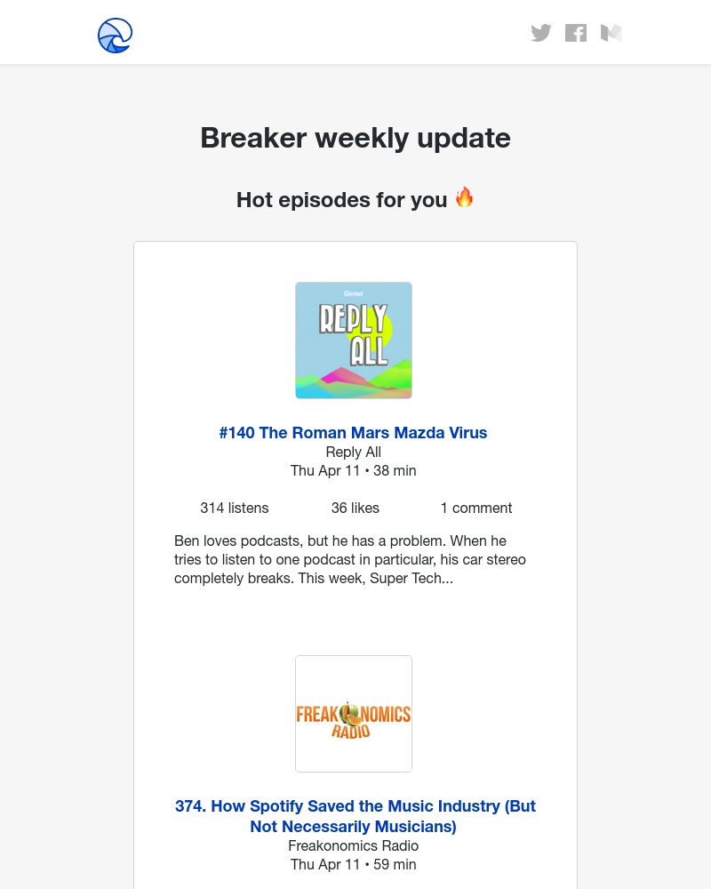Breaker - Breaker weekly update