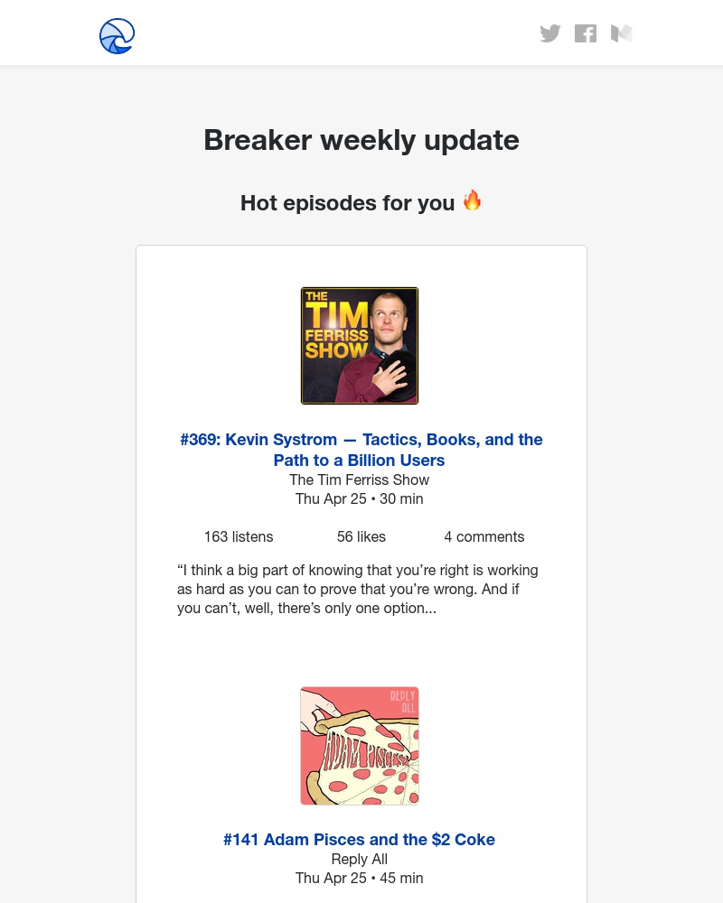 Breaker - Breaker weekly update
