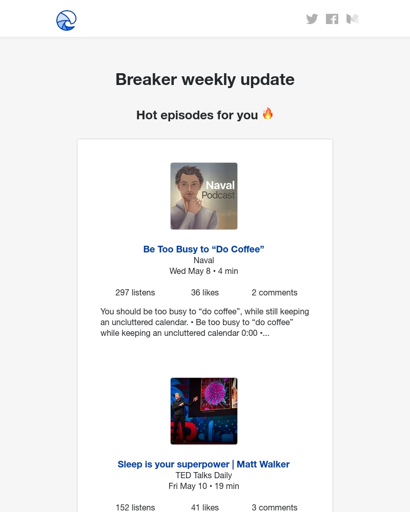 Breaker - Breaker weekly update