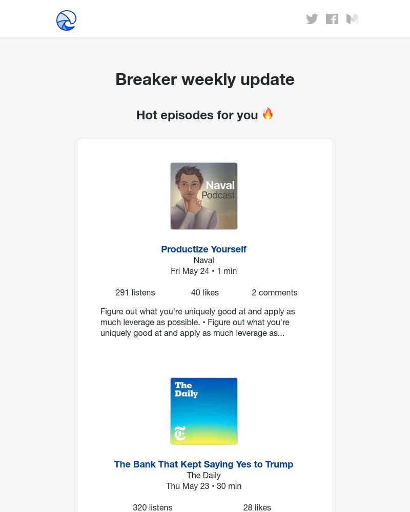 Breaker - Breaker weekly update