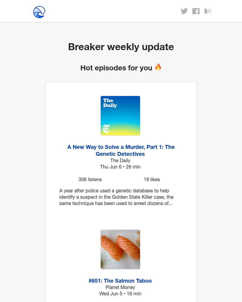 Breaker - Breaker weekly update