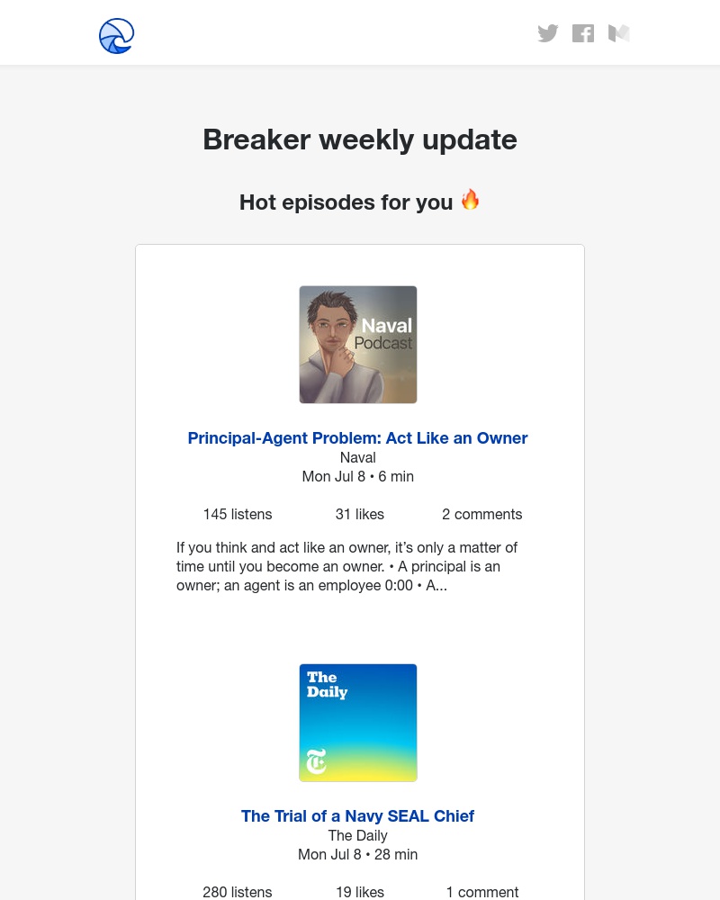 Breaker - Breaker weekly update