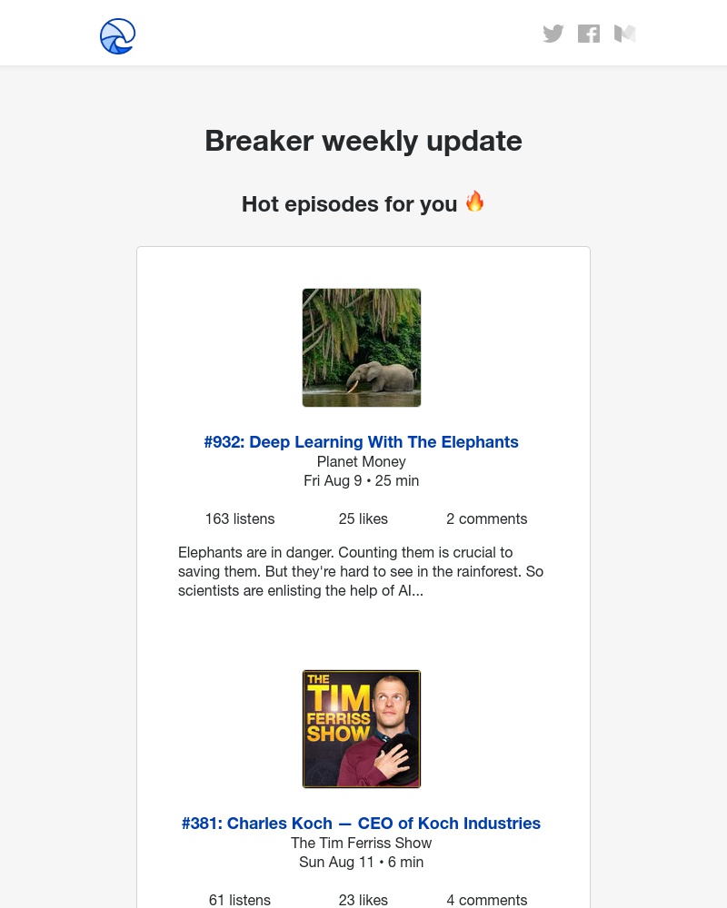 Breaker - Breaker weekly update