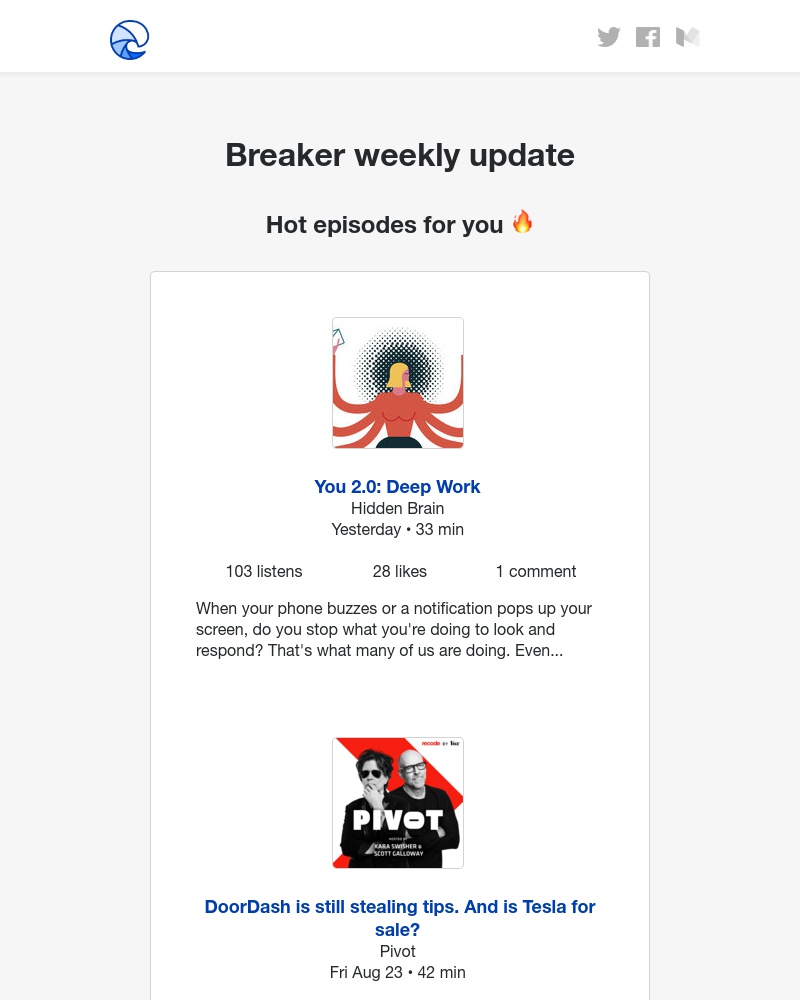 Breaker - Breaker weekly update