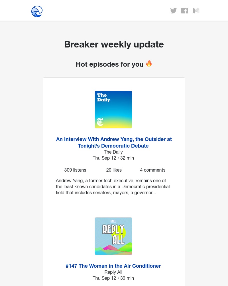 Breaker - Breaker weekly update
