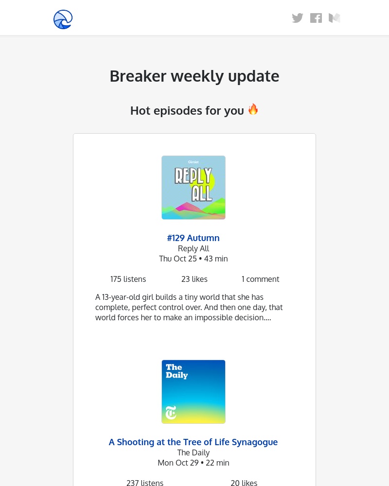 Breaker - Breaker weekly update