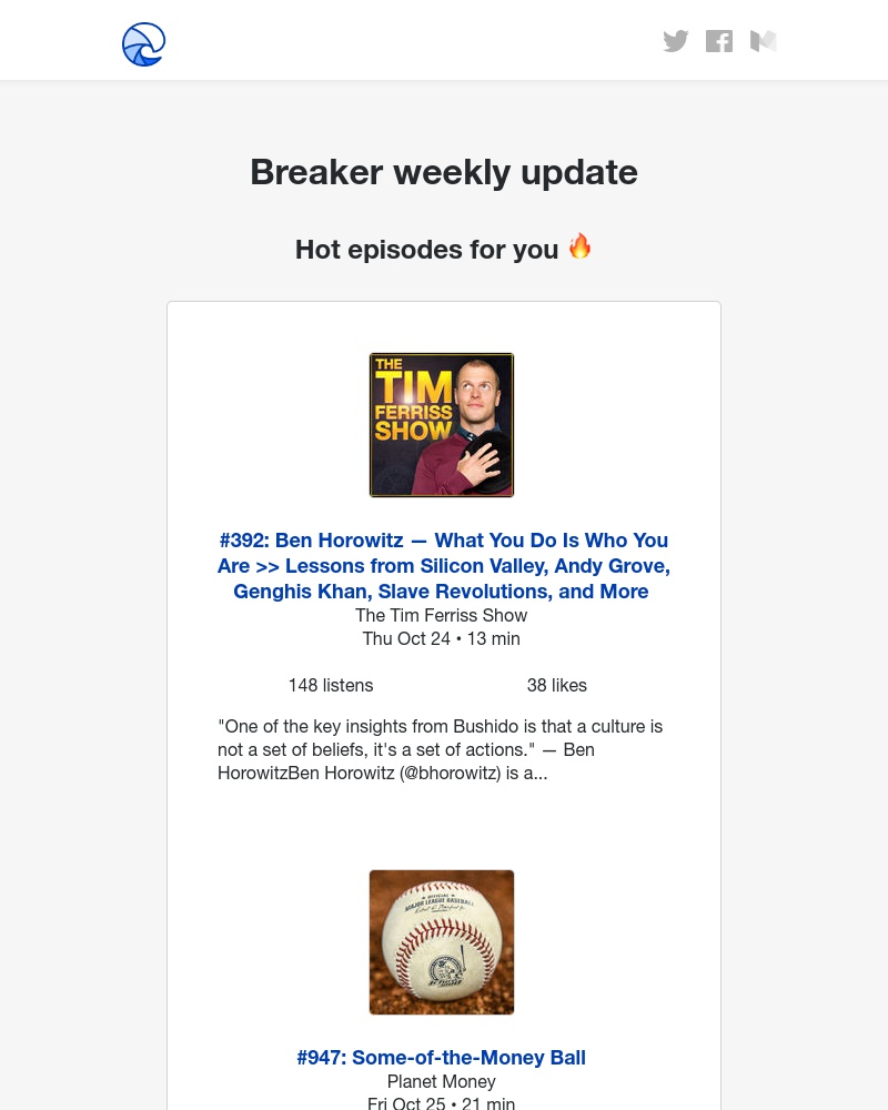 Breaker - Breaker weekly update