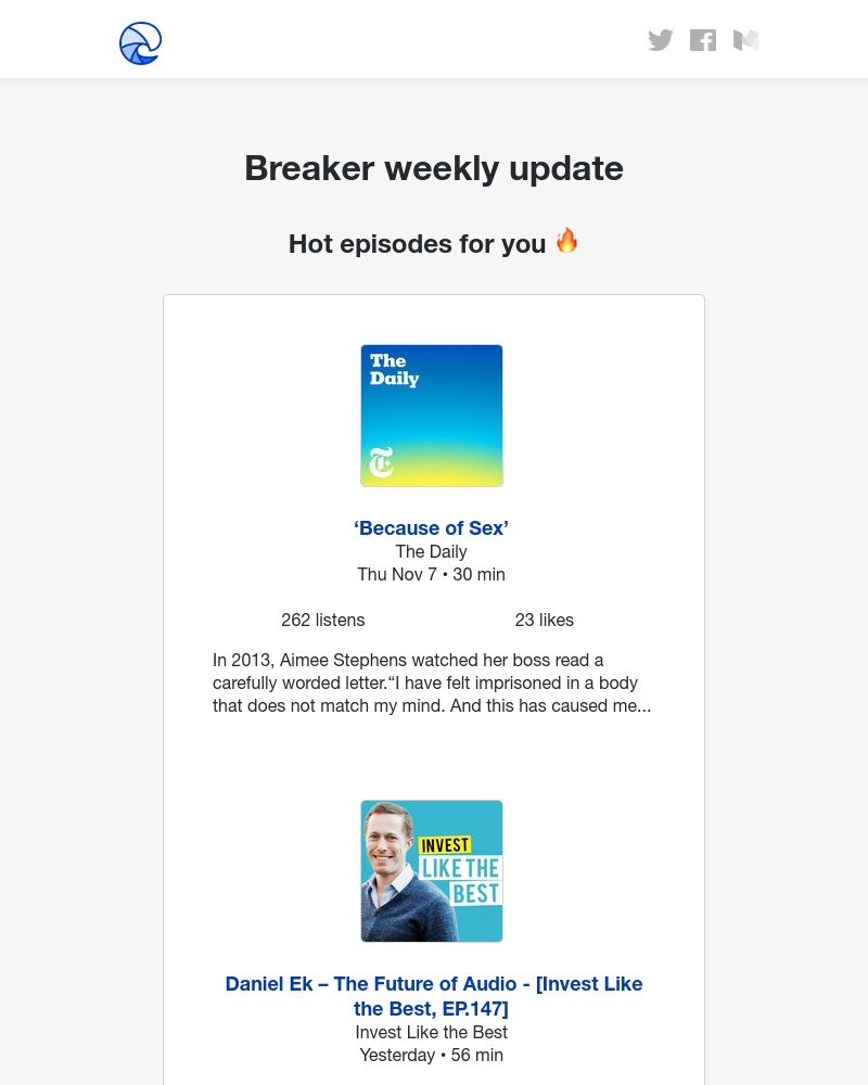 Breaker - Breaker weekly update