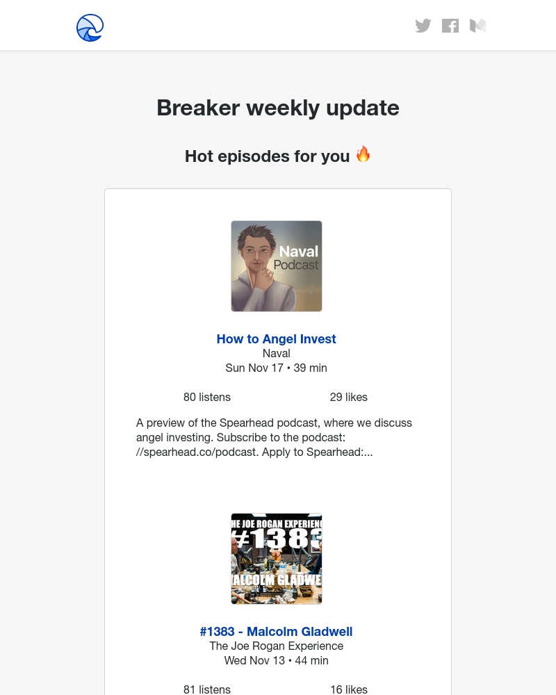Breaker - Breaker weekly update