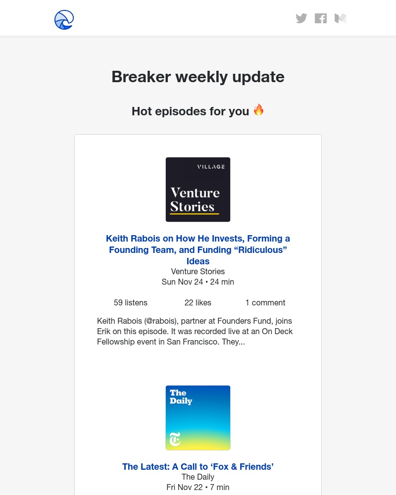 Breaker - Breaker weekly update