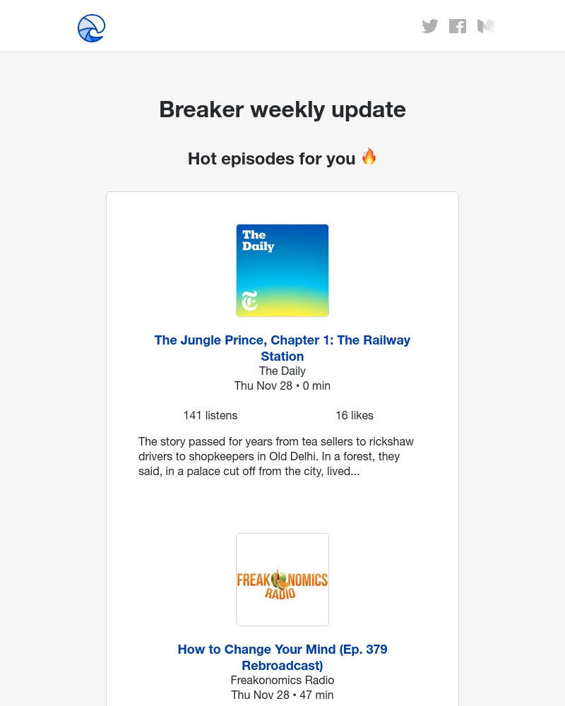 Breaker - Breaker weekly update