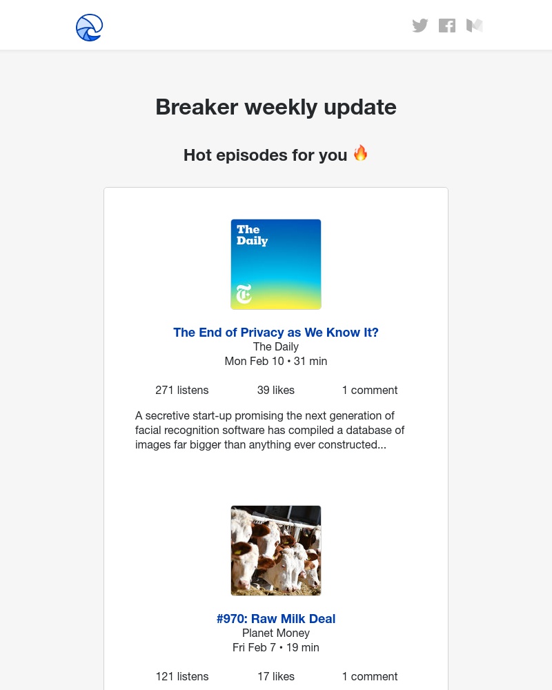 Breaker - Breaker weekly update