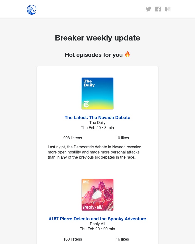 Breaker - Breaker weekly update