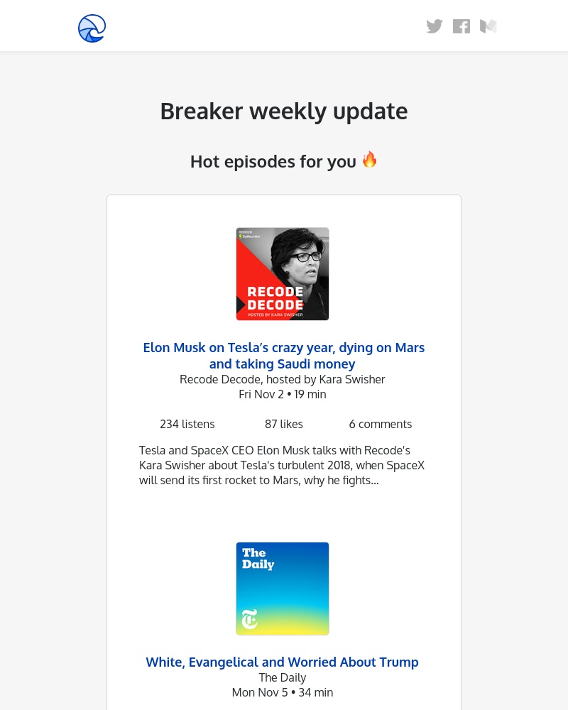 Breaker - Breaker weekly update