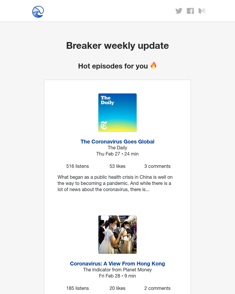 Breaker - Breaker weekly update