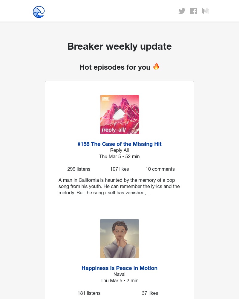 Breaker - Breaker weekly update