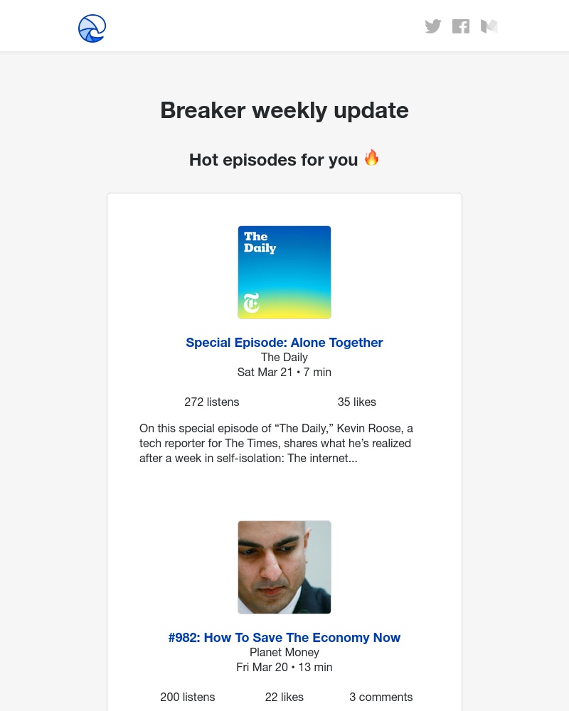 Breaker - Breaker weekly update
