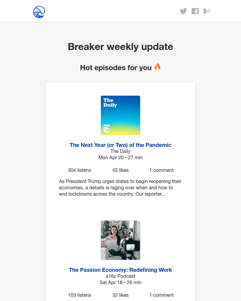 Breaker - Breaker weekly update