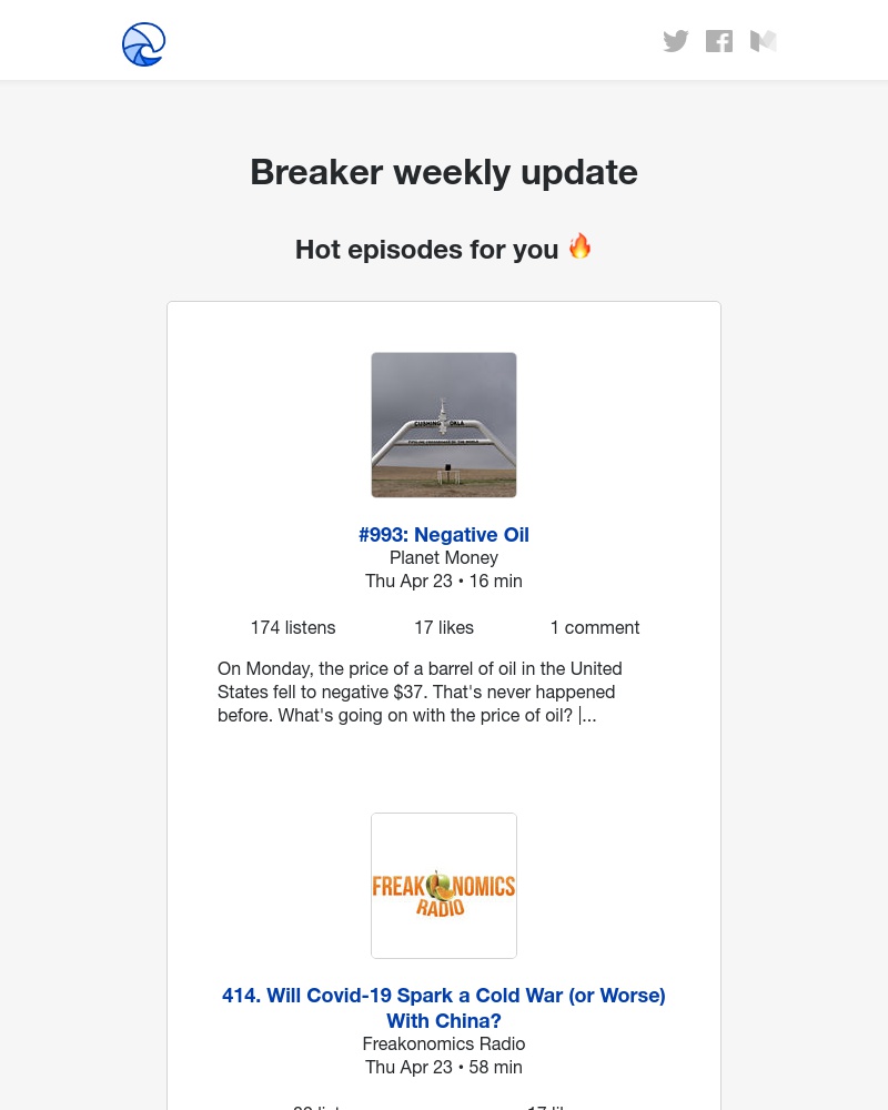 Breaker - Breaker weekly update