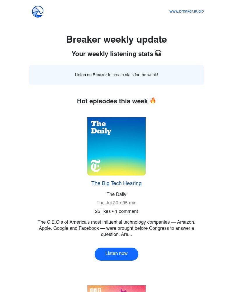 Breaker - Breaker weekly update