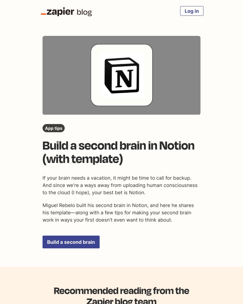Zapier - Build a second brain
