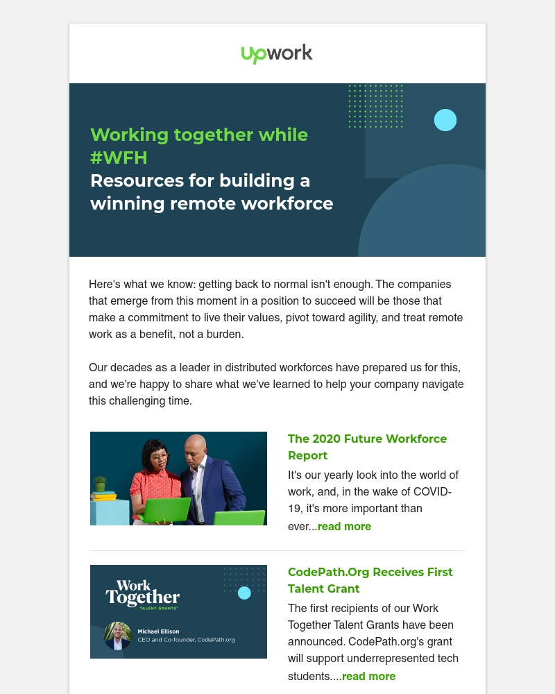 Upwork - Building a strong company culture during uncertainty