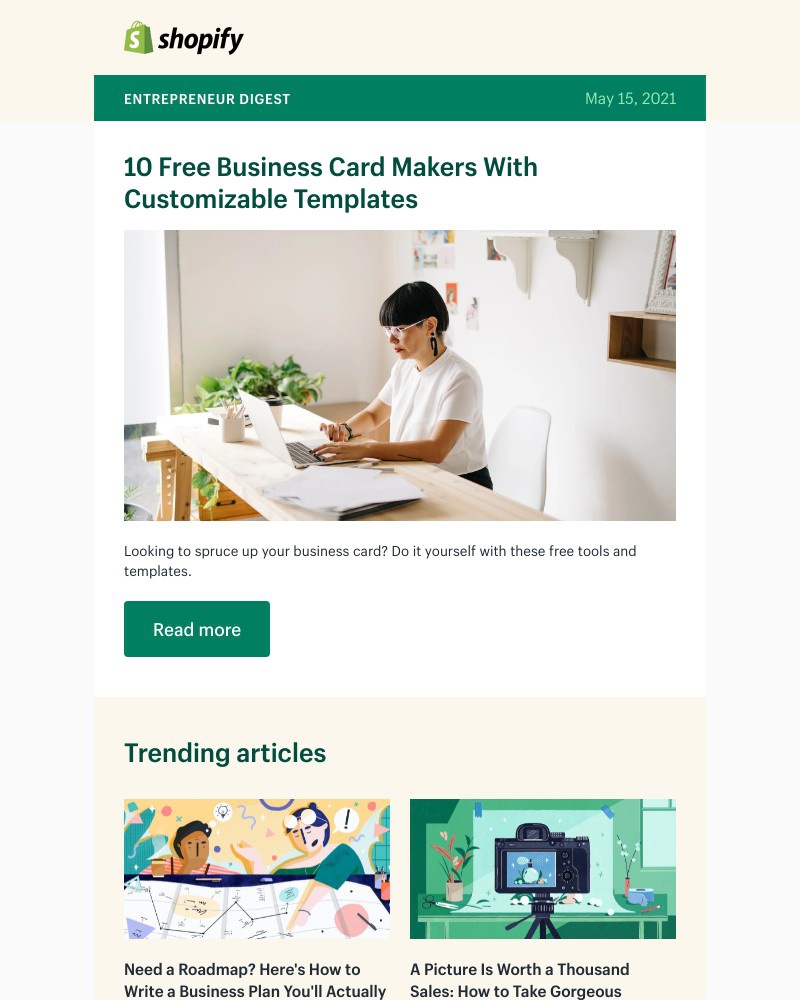 Shopify - Business card makers (free!)