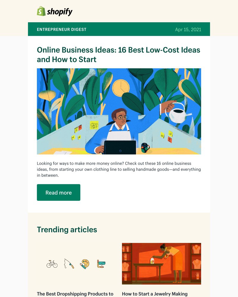 Shopify - Businesses you can start from a laptop