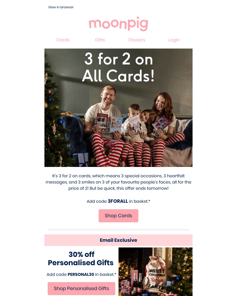 Moonpig - 👏 Buy 2 cards and get 1 FREE 👏