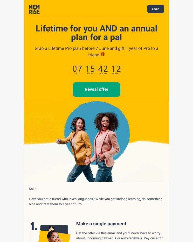 Memrise - Buy Lifetime Pro and give away a FREE annual plan!