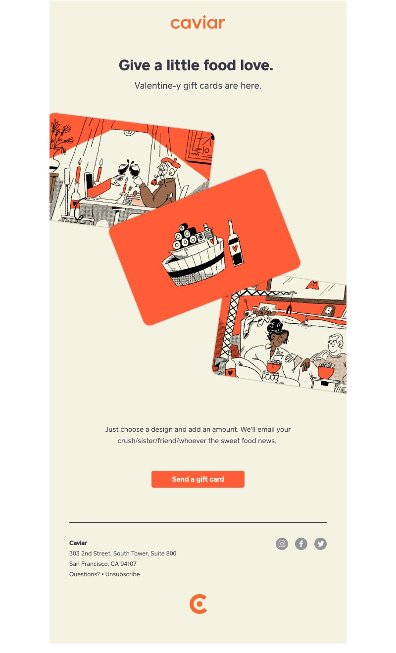  - Send a food valentine