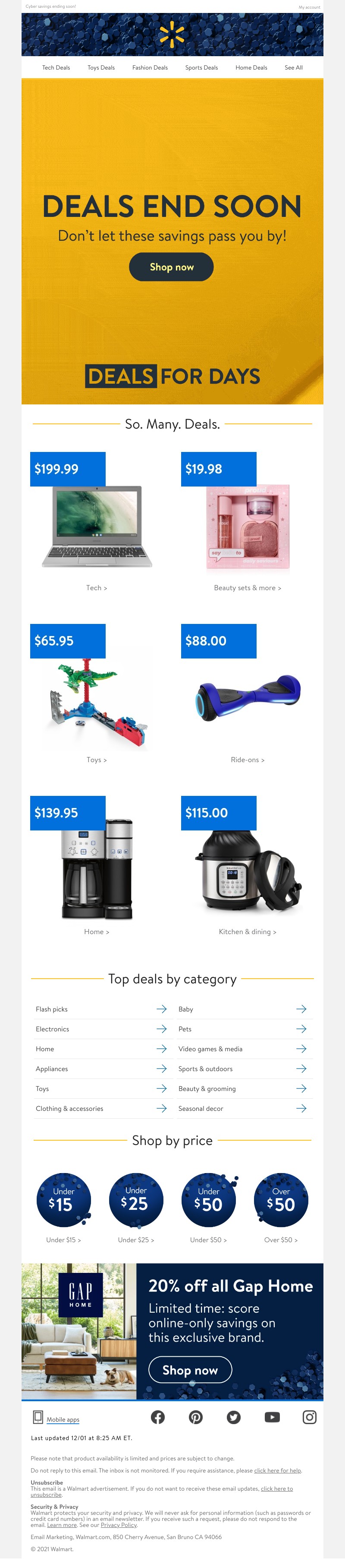 Walmart - DEALS ending SOON (this time for real!)