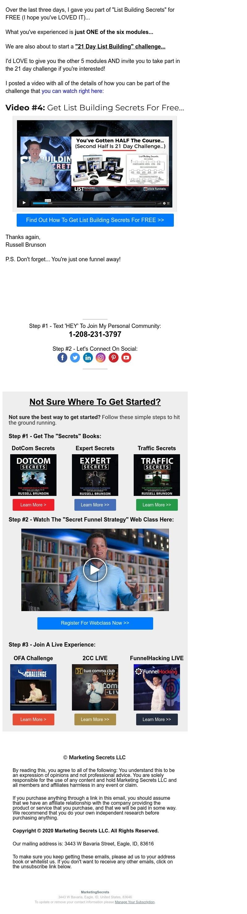 ClickFunnels - want the full "List Building Secrets" course for FREE!? (video 4 of 4)