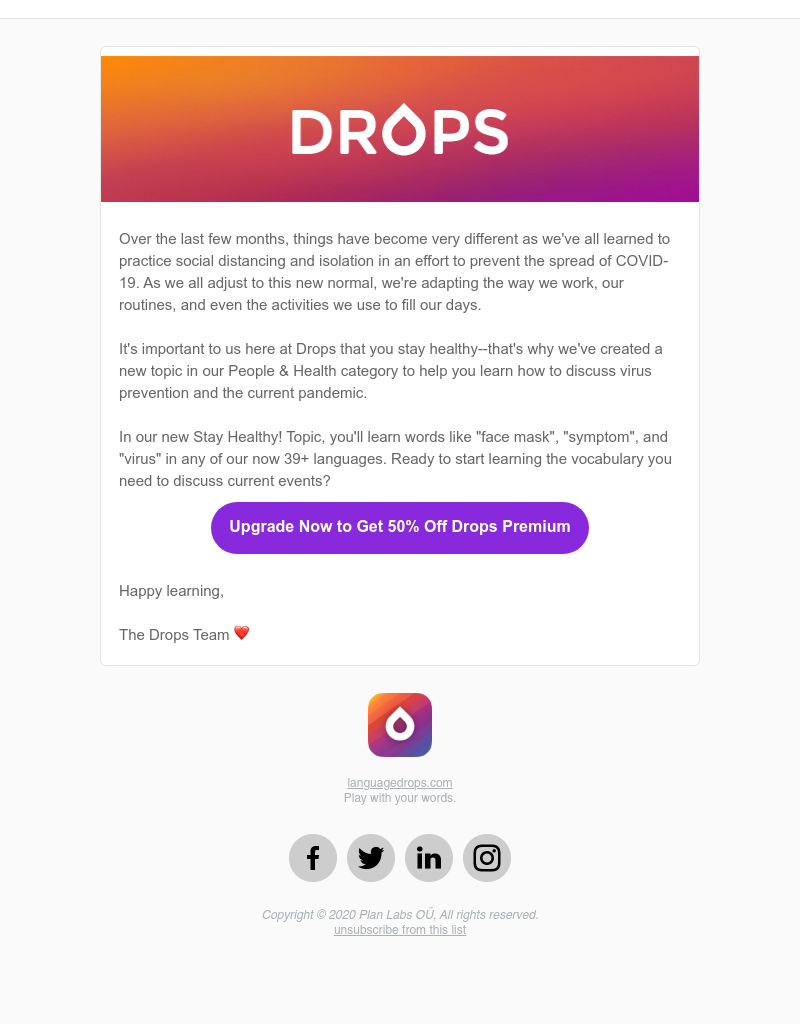 Drops - Stay healthy!